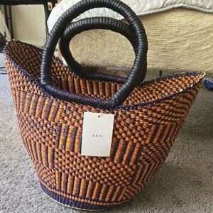 A.L.C. Geometric Orange and Black Tote Bag